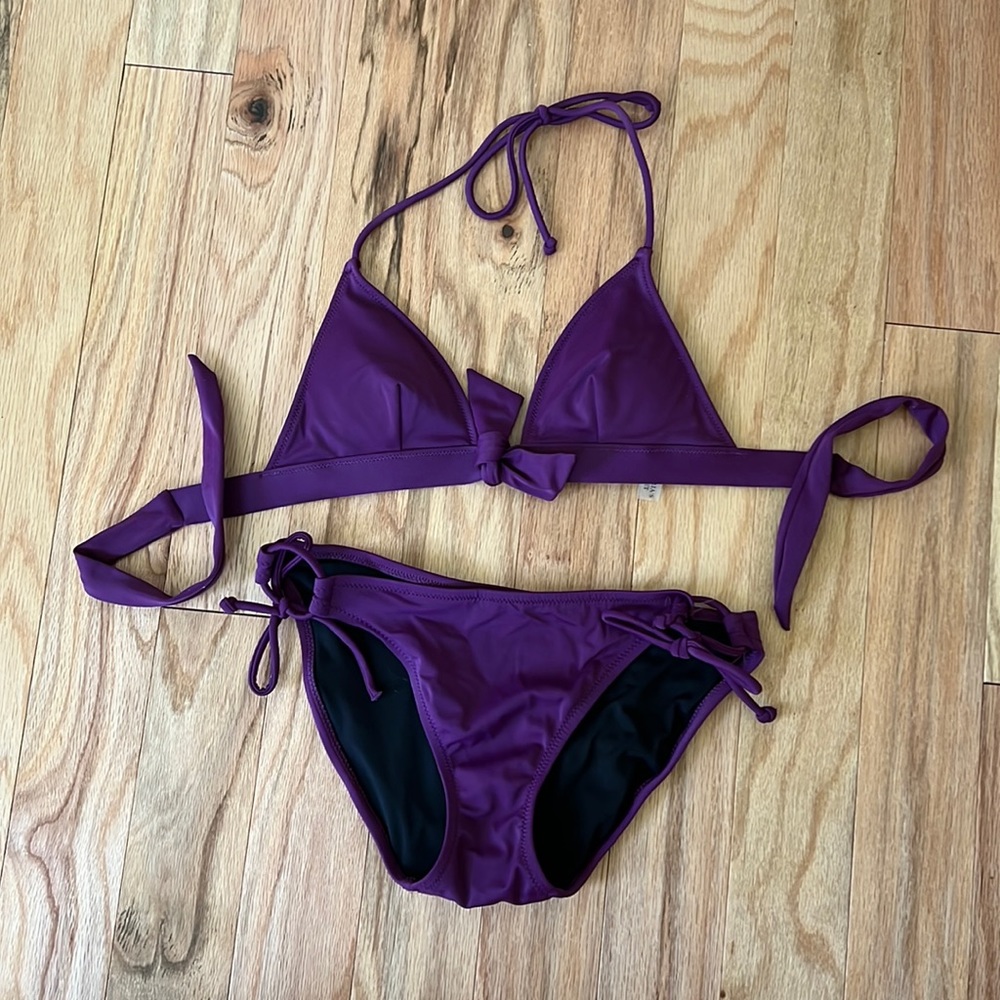 Victorias Secret purple bikini tie sides halter top